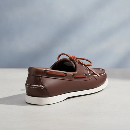 Nova Mocassins Bateau Cuir Véritable Homme à Lacets