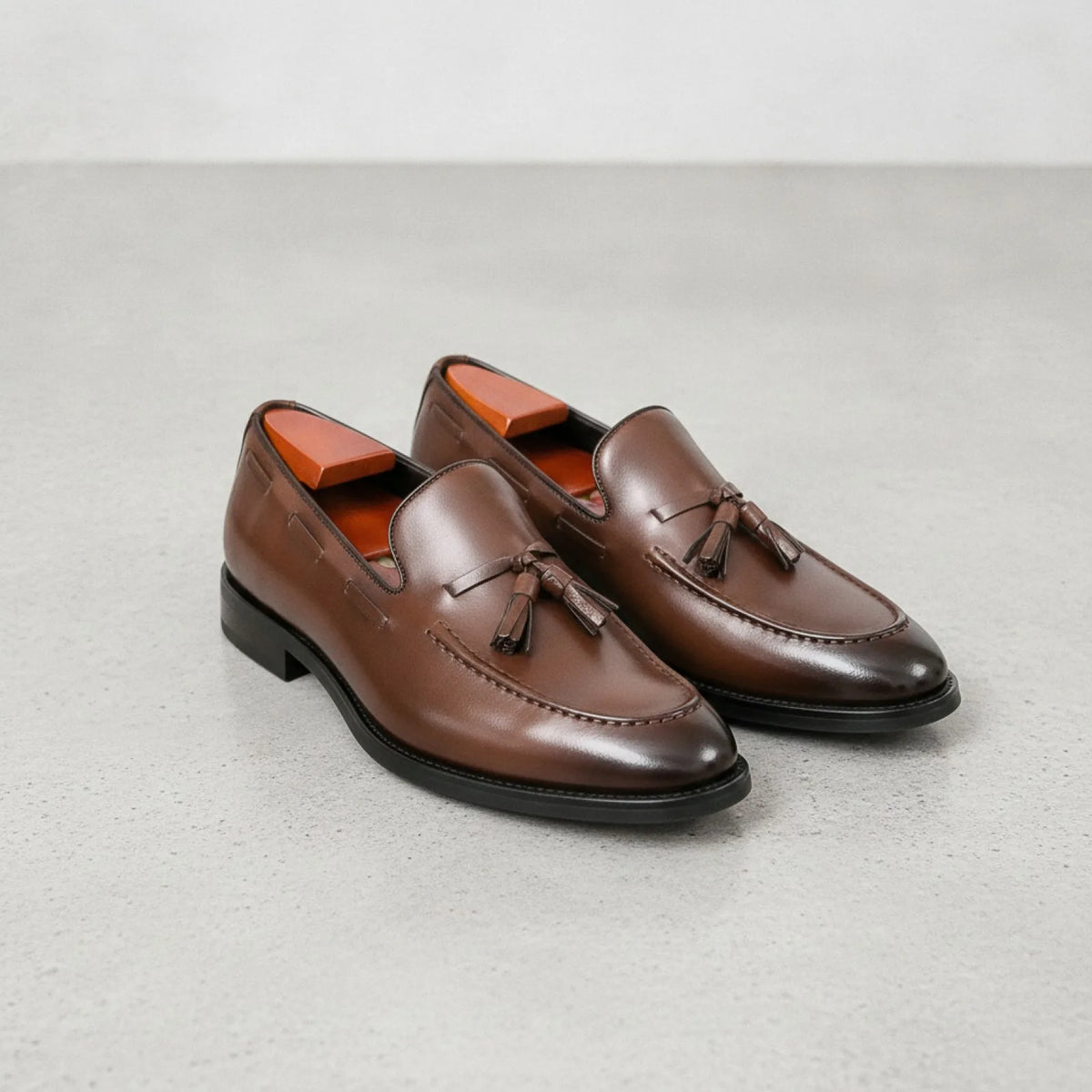 Signature Mocassins Homme Classiques Glands Cuir Lisse