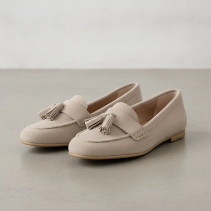 Premium Mocassins Daim Plat Femme Glands Élégants