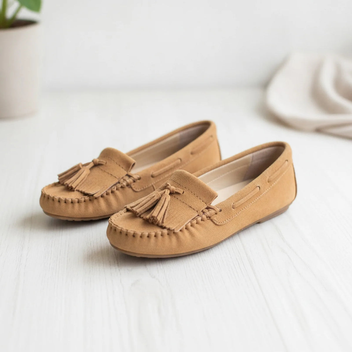 InkaWear Mocassins Daim Indien à Glands Confortables