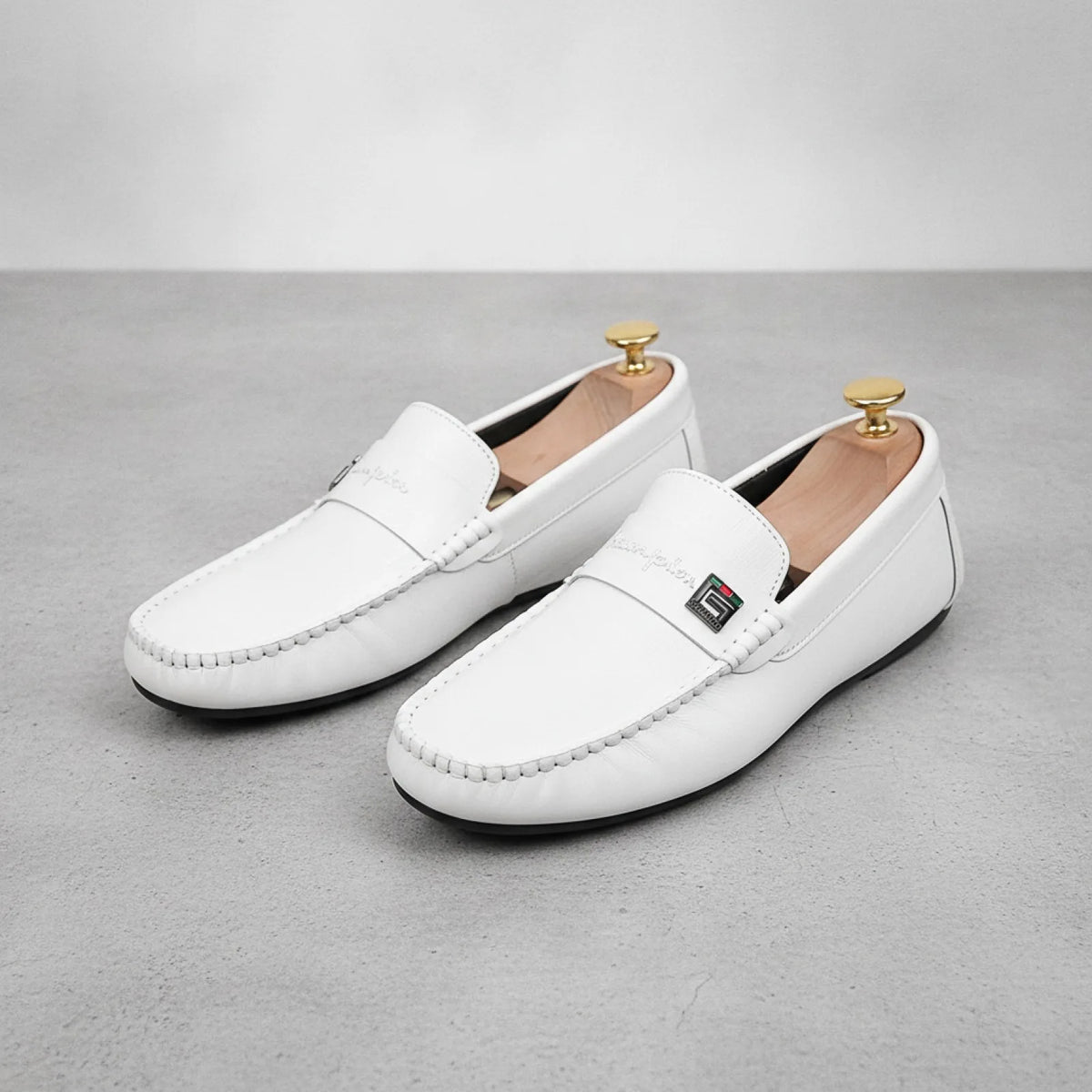 Mocassins Blancs – Cuir Synthétique, Style Urbain