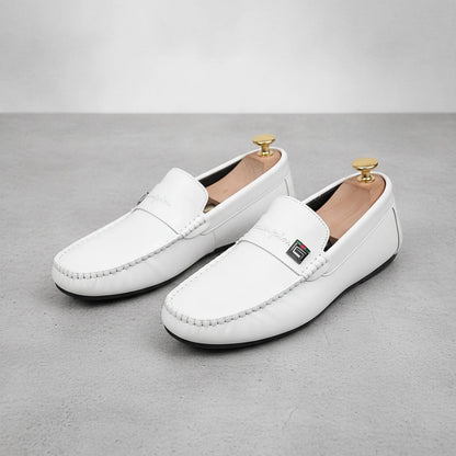Mocassins Blancs – Cuir Synthétique, Style Urbain