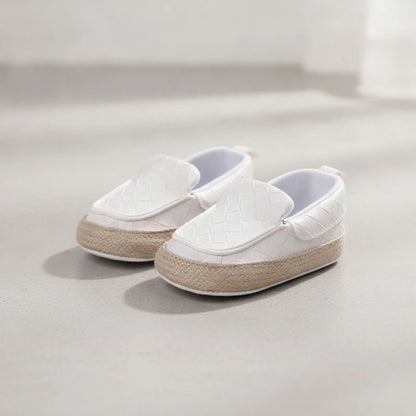 KC Mocassins bébé Garçon Cuir Végan Tressé Semelle Corde