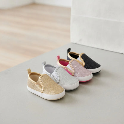 Nova Mocassins bébé fille souples paillettes faciles