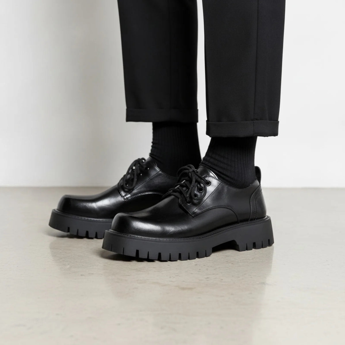 Lux Mocassins Homme Cuir Végan Plateforme Décontractés