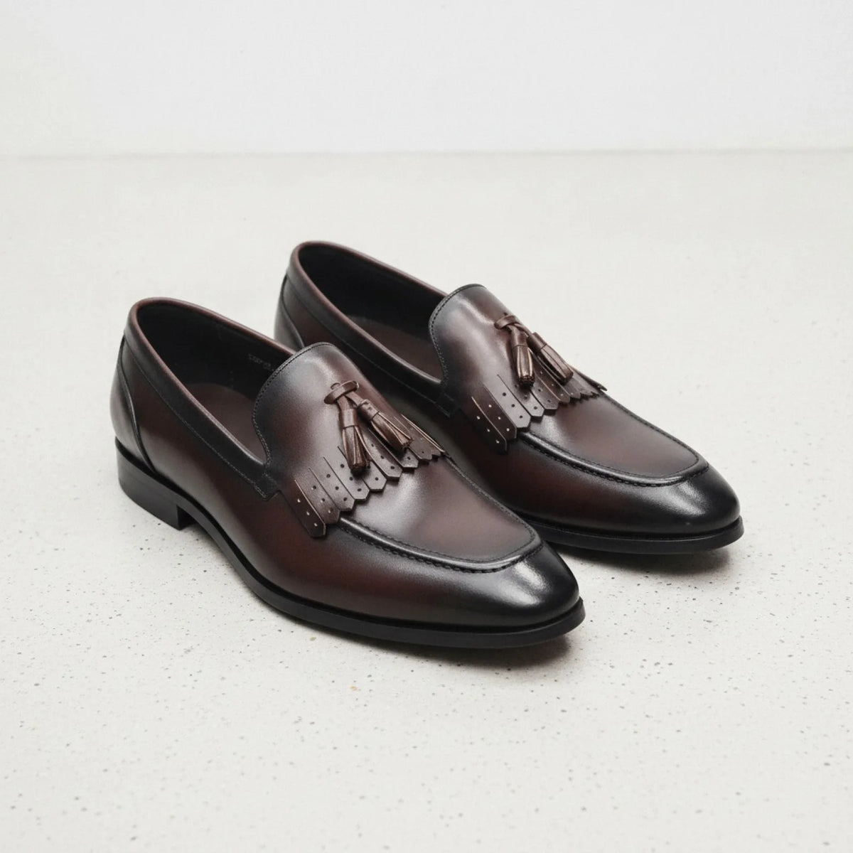 Luxe Mocassins Homme Cuir Brillant à Glands Élégants