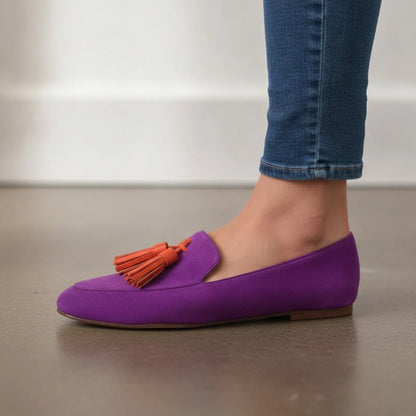 Mocassins Femme Colorés à Glands - Talons Plats Confort