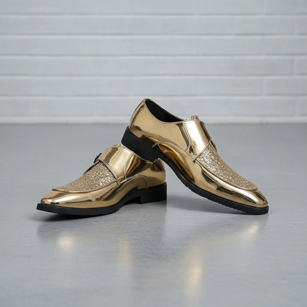 BrandLux Mocassins Homme Vernis Pailletés Raffinés