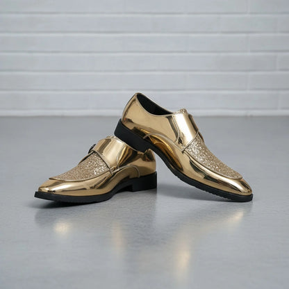 BrandLux Mocassins Homme Vernis Pailletés Raffinés