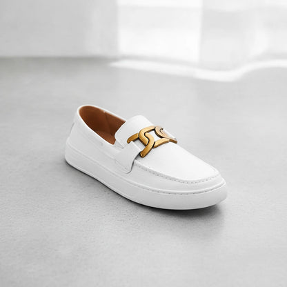 NovaLux Mocassins Homme Blancs Cuir Synthétique Élégant