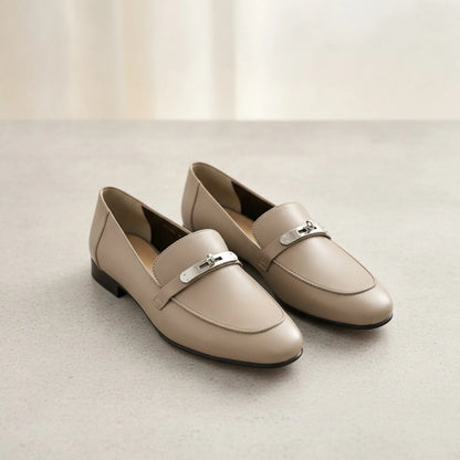 Élite Mocassins Cuir Véritable Talon Carré Léger