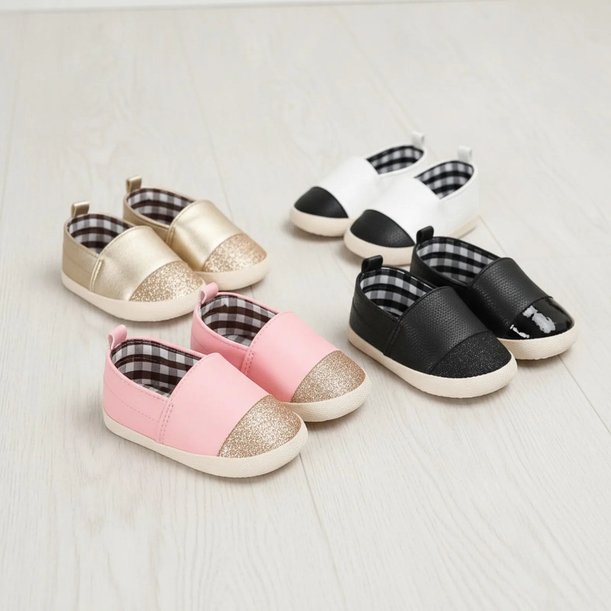 Kido | Mocassins Bébé Fille Bicolores Brillants Souples
