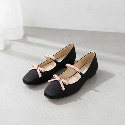 Mocassins Mary Jane — Bout Carré et Nœud Délicat