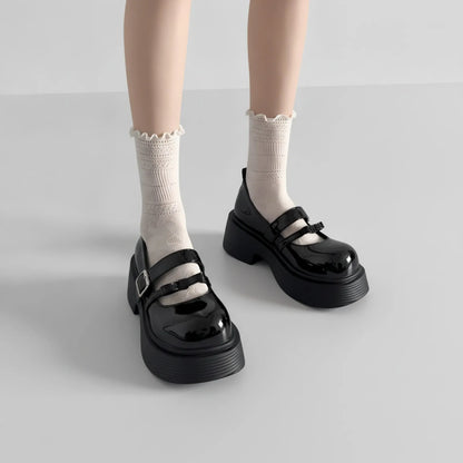 BrandX Mocassins plateforme double bride noir