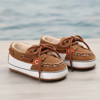 KidzLuxe Mocassins Bébé Bicolores Lacets Élégants