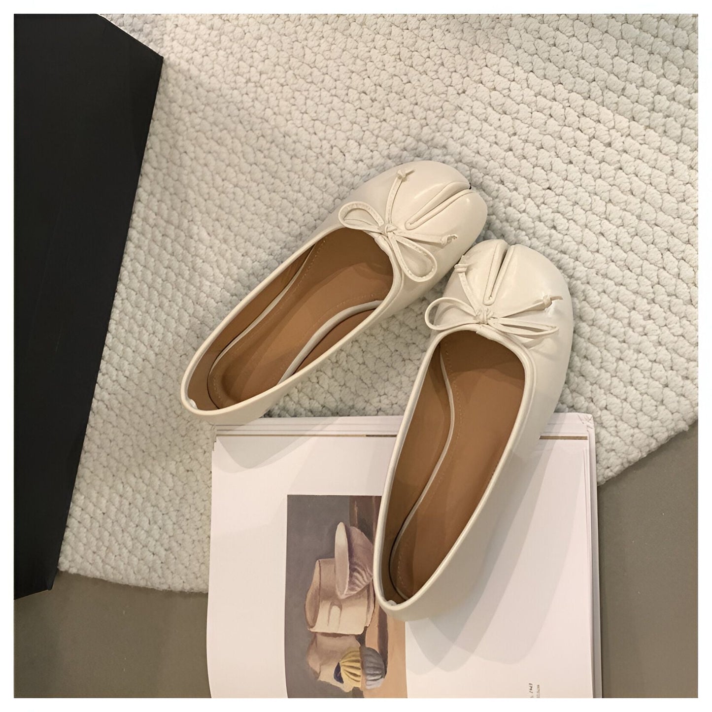 Ballerines Plates Tabi Fendues en Cuir Végan Pour Femme
