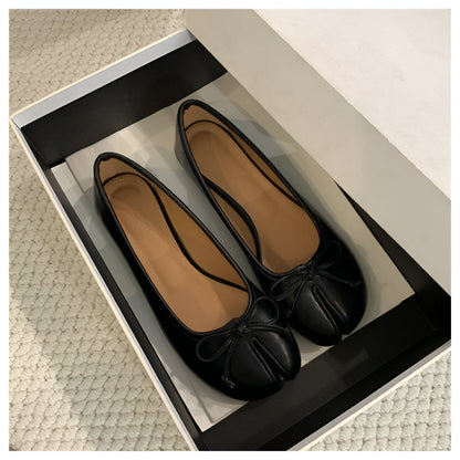 Ballerines Plates Tabi Fendues en Cuir Végan Pour Femme