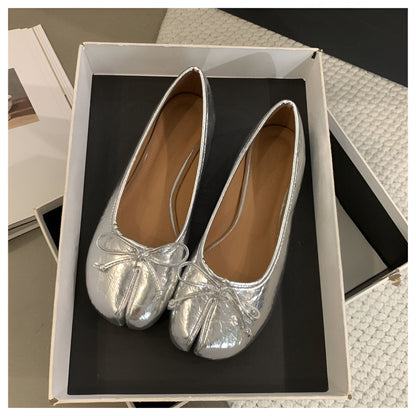 Ballerines Plates Tabi Fendues en Cuir Végan Pour Femme