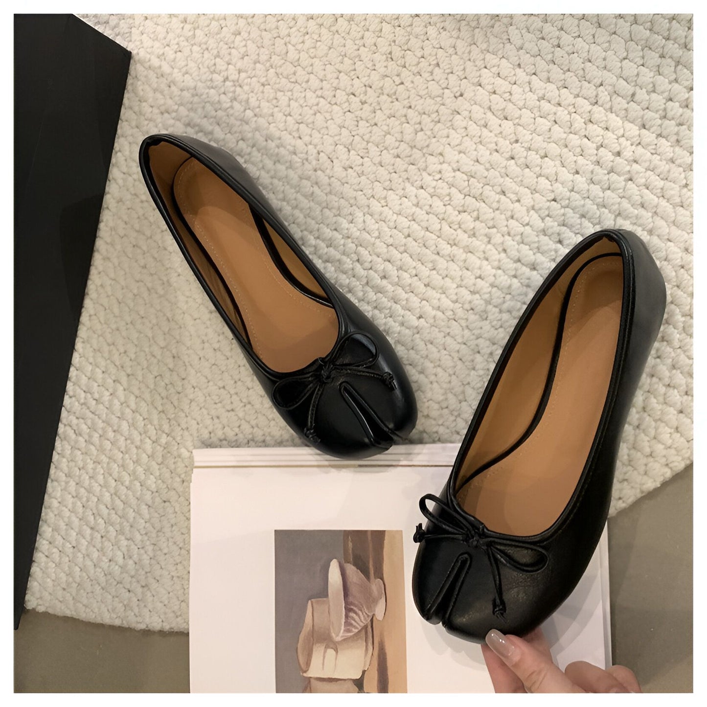 Ballerines Plates Tabi Fendues en Cuir Végan Pour Femme