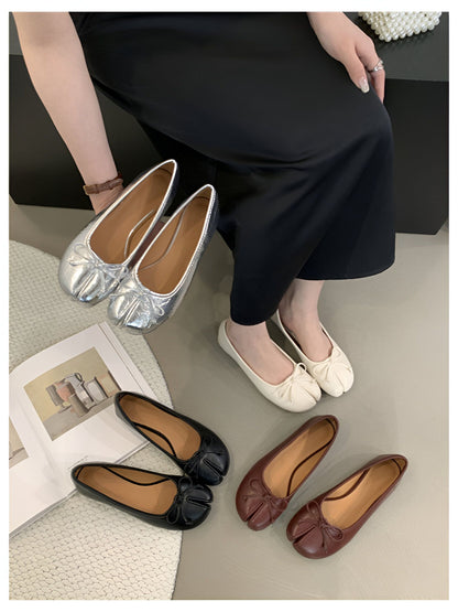 Ballerines Plates Tabi Fendues en Cuir Végan Pour Femme