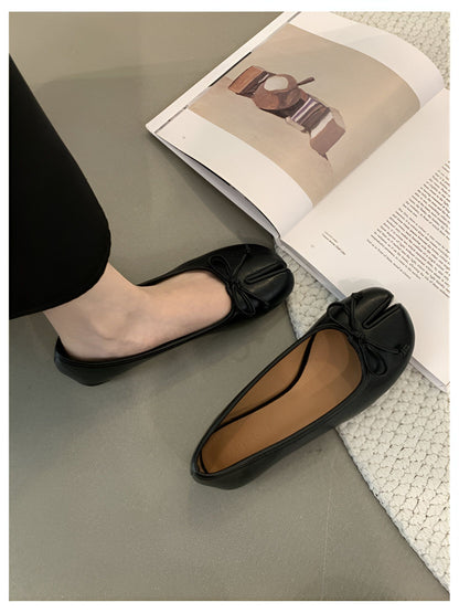 Ballerines Plates Tabi Fendues en Cuir Végan Pour Femme