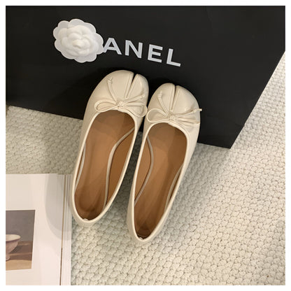 Ballerines Plates Tabi Fendues en Cuir Végan Pour Femme
