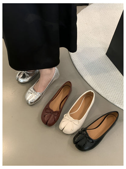 Ballerines Plates Tabi Fendues en Cuir Végan Pour Femme