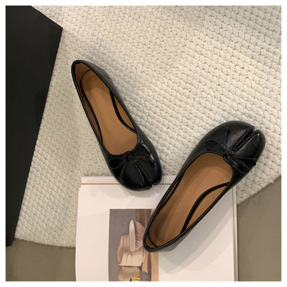 Ballerines Plates Tabi Fendues en Cuir Végan Pour Femme