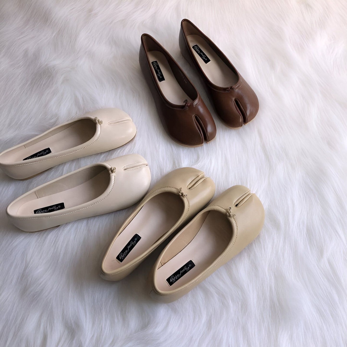 Ballerines Tabi Cuir Végan Premium - Bout Fendu