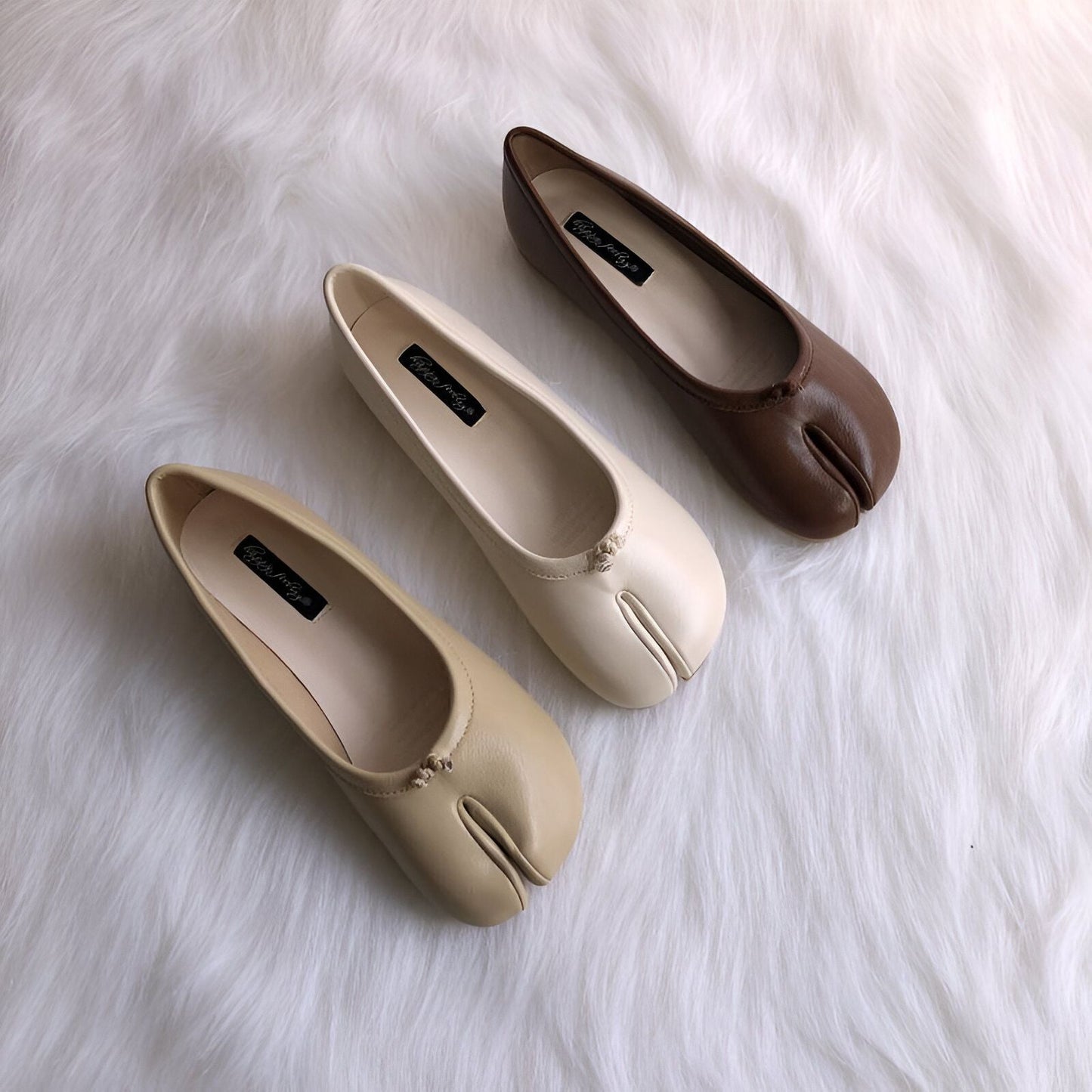 Ballerines Tabi Cuir Végan Premium - Bout Fendu
