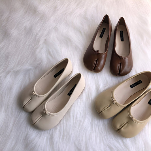 Ballerines Tabi Cuir Végan Premium - Bout Fendu