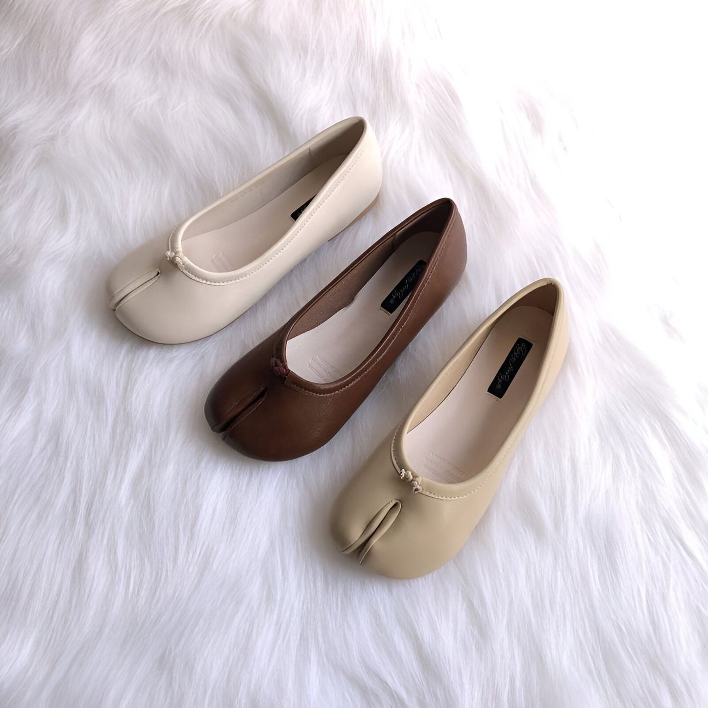 Ballerines Tabi Cuir Végan Premium - Bout Fendu