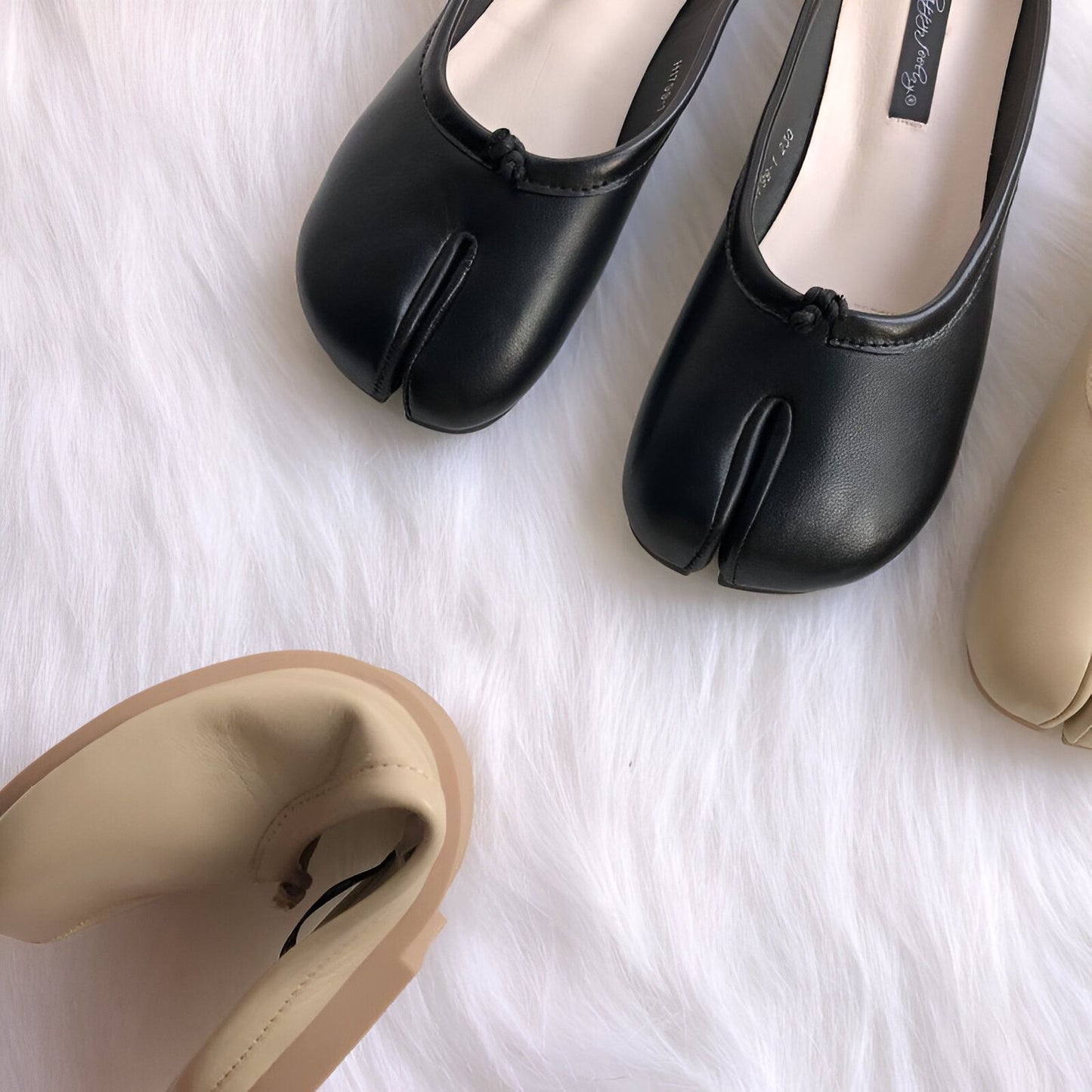 Ballerines Tabi Cuir Végan Premium - Bout Fendu