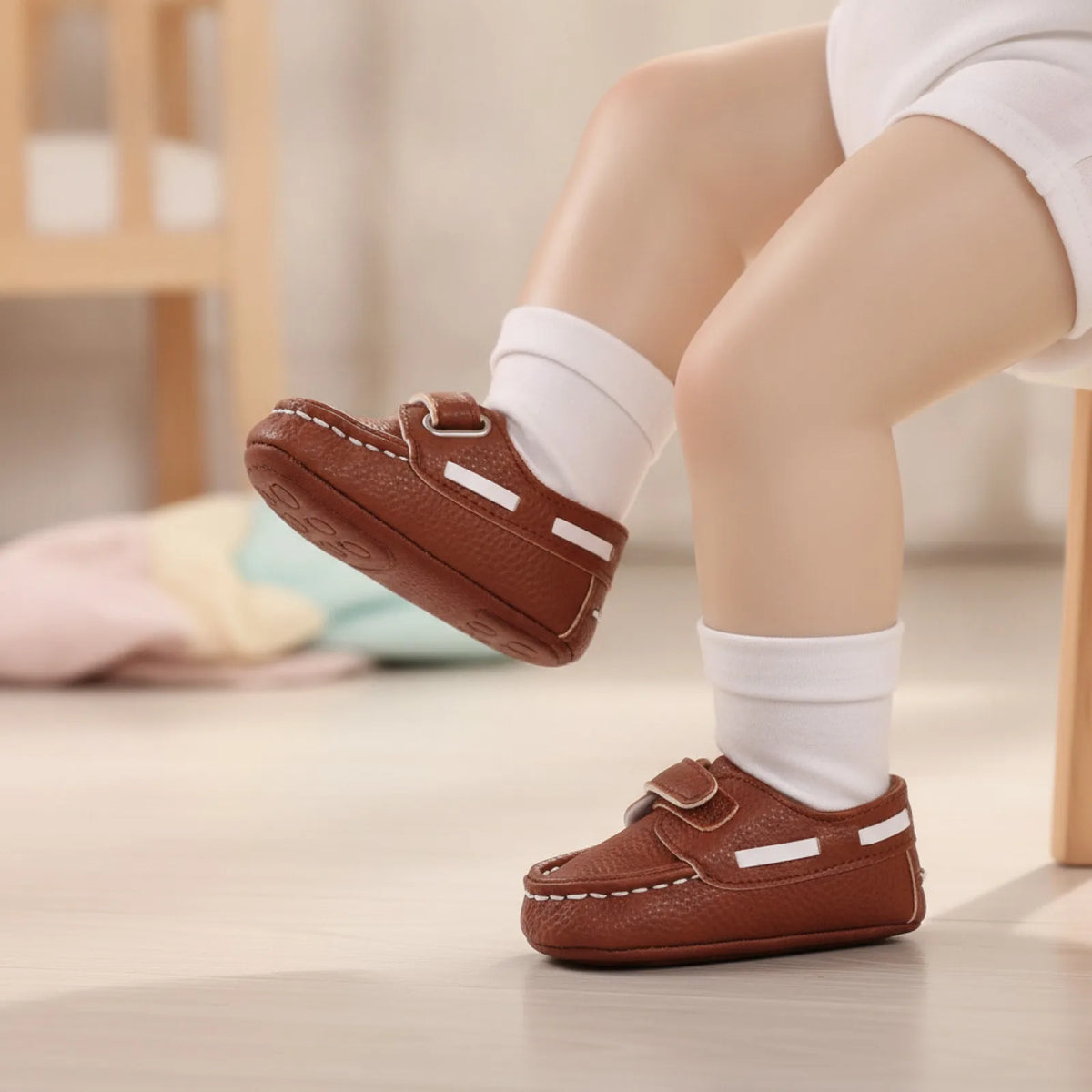 NovaKids Mocassins Bébé Bateau Velcro