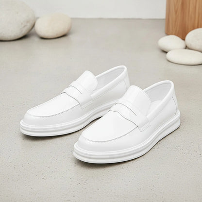LuxeStep Mocassins Blancs Cuir Synthétique Homme