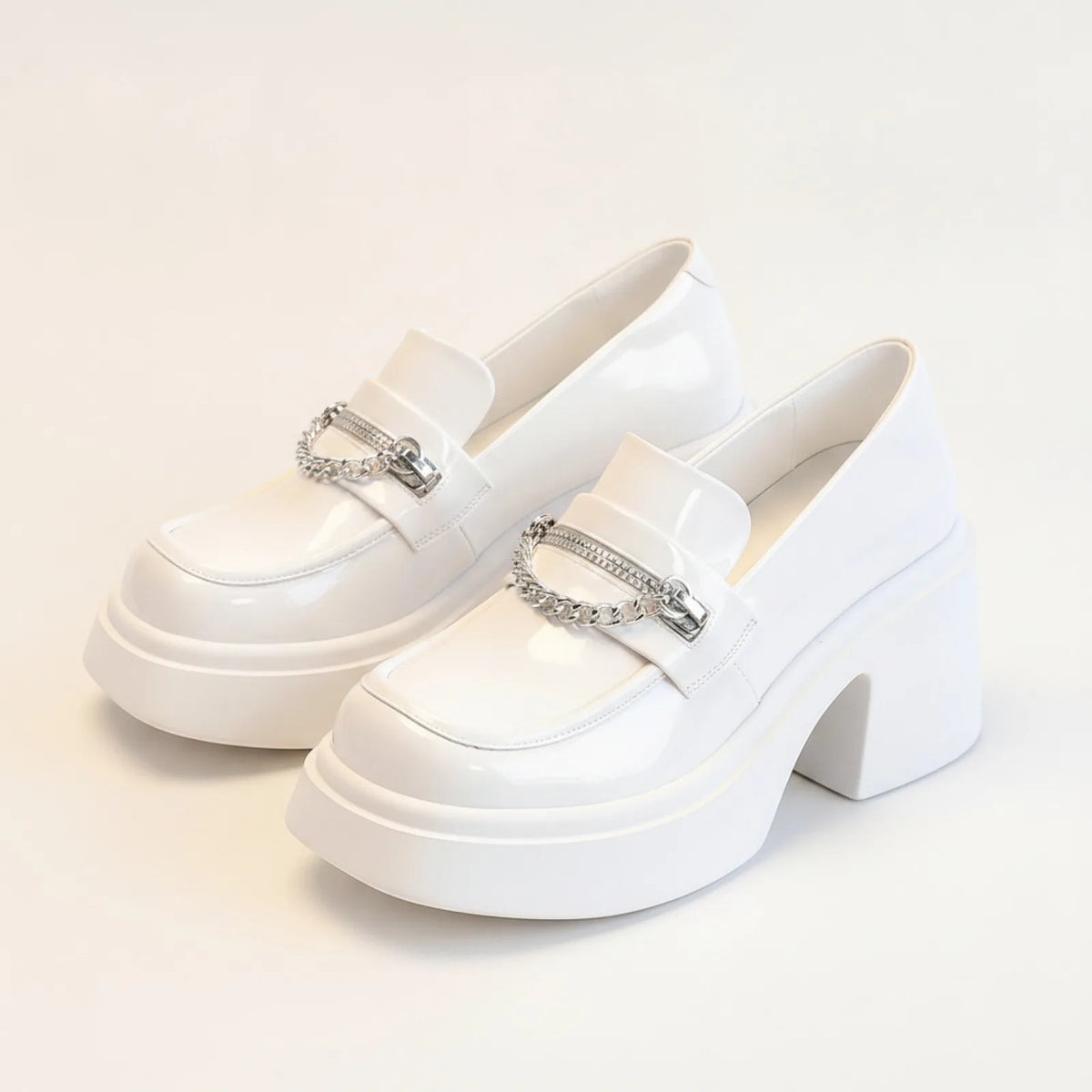 Mocassins Cuir Végan Talons 8cm - Élégance Soignée