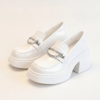 Mocassins Cuir Végan Talons 8cm - Élégance Soignée