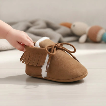 Kido Chaussons Mocassins Bébé Fille Hiver Simili Daim
