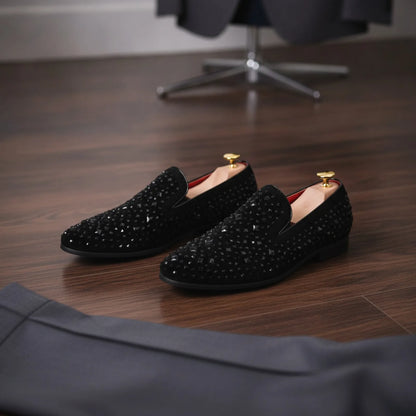 LuxSteps Mocassins Homme Paillettes Métalliques Mariage