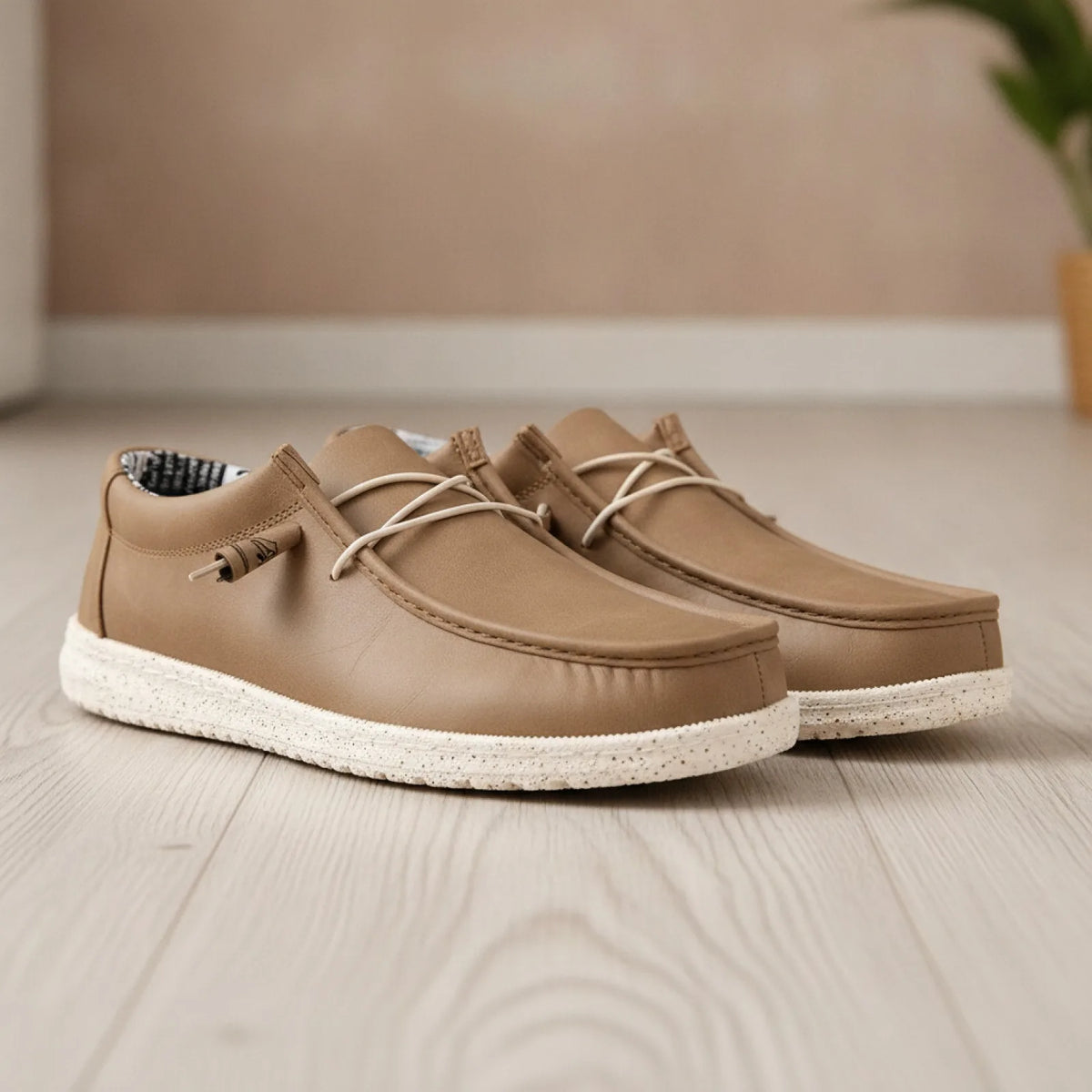 Mocassins Homme Premium Similicuir Marron & Bleu