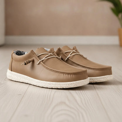 Mocassins Homme Premium Similicuir Marron & Bleu