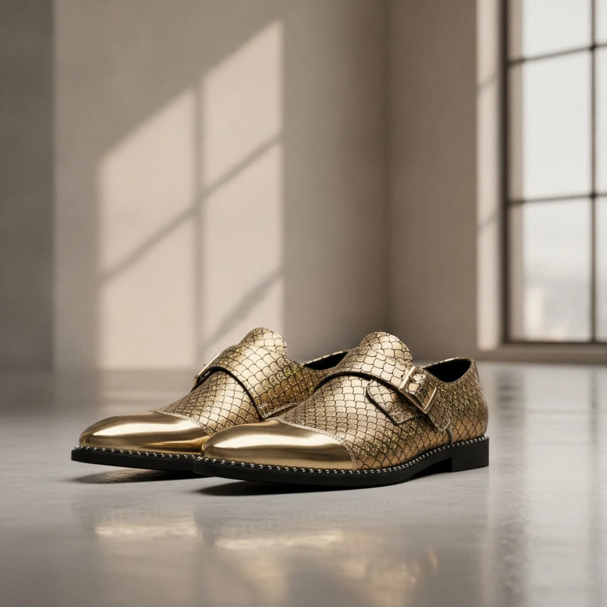 Mocassins Pointus Dorés - Style Distingué pour Hommes
