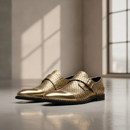 Mocassins Pointus Dorés - Style Distingué pour Hommes
