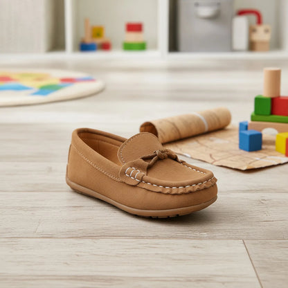 Mocassins garçon daim végan confortables décontractés