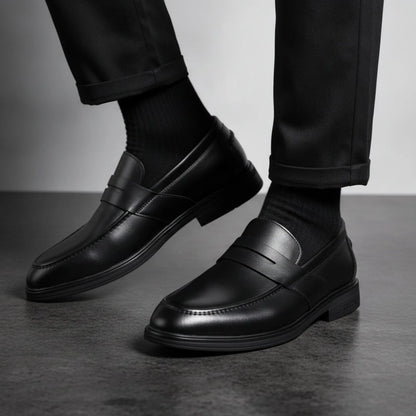 Luxe Mocassins classiques noirs cuir synthétique homme