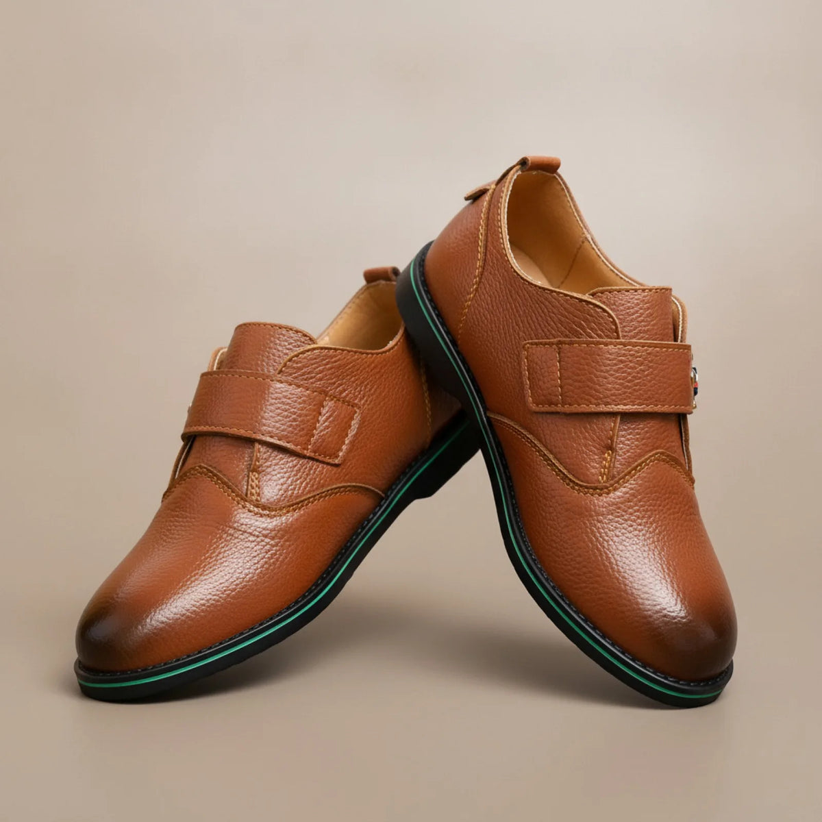 Mocassins Garçon Cuir Classique – Coutures Contrastées