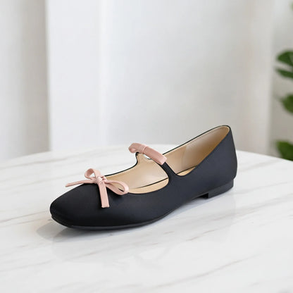 Mocassins Mary Jane — Bout Carré et Nœud Délicat