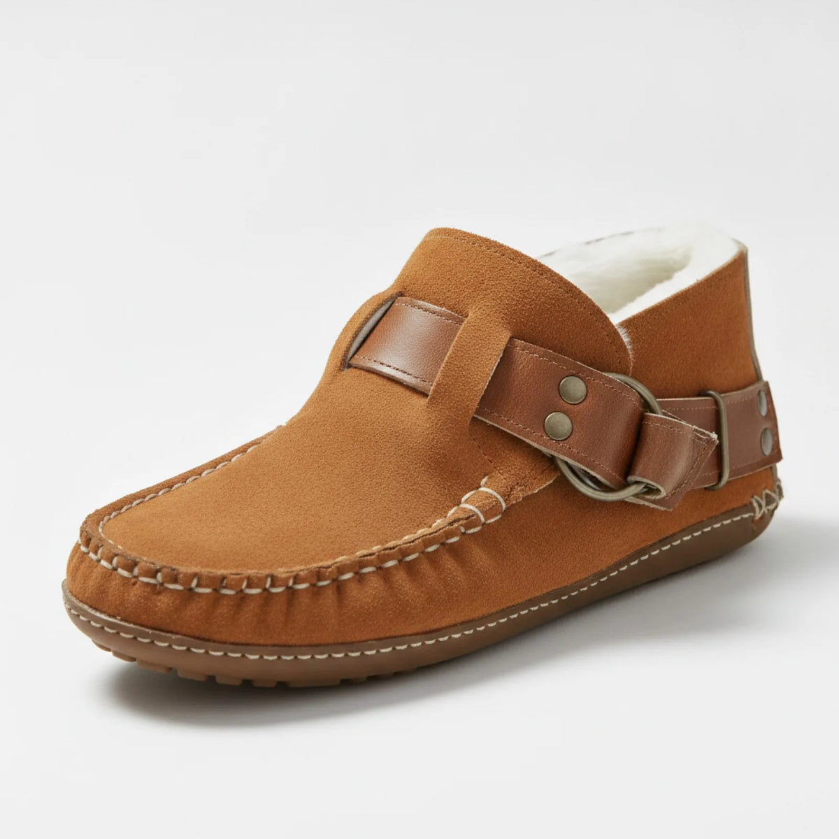 Nova Mocassins Fourrés Simili Cuir Style Indien Boucle