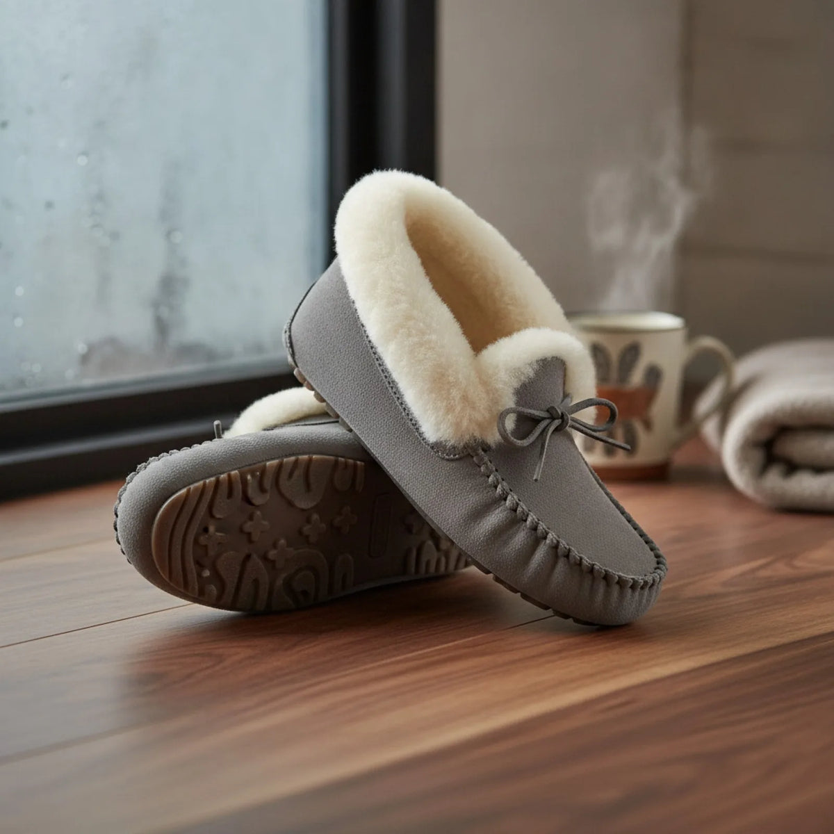 BrandLux Mocassins Daim Doublés Fourrure Chaude