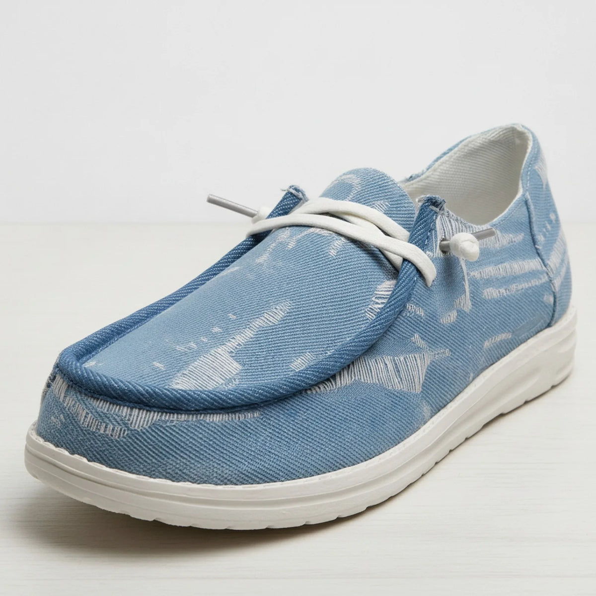 Nova Mocassins Femme Toile Jean Bleu - Style Bateau